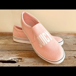NWOT Juicy Couture pink canvas slip in sneakers